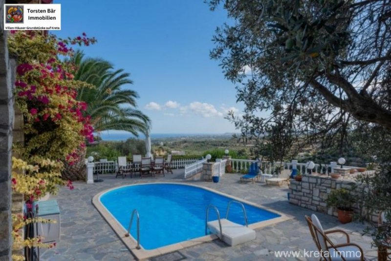 Rethymno Kreta, Agia Triada Villa mit Panoramablick auf das Meer Haus kaufen
